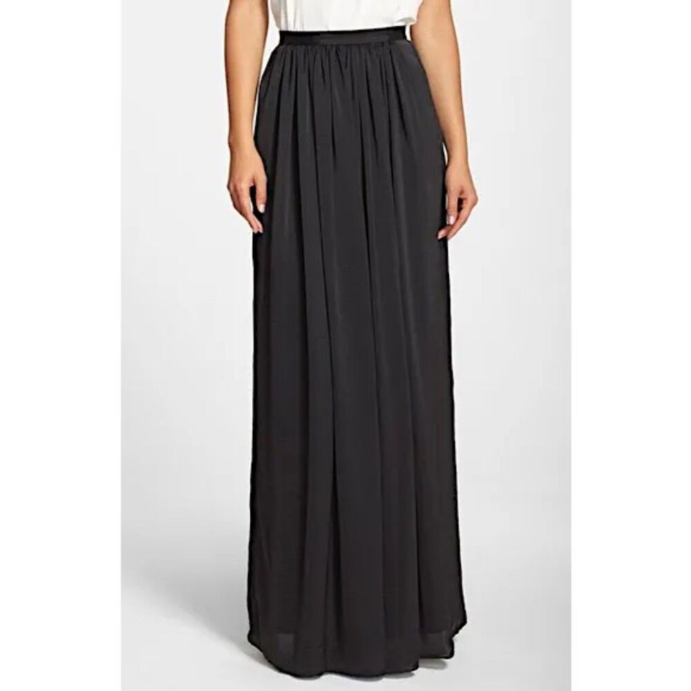 Needle & Thread Pandora Satin Maxi Skirt Black
